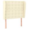 vidaXL Galvūgalis su auselėmis, kreminis, 83x23x118/128cm, netikra oda