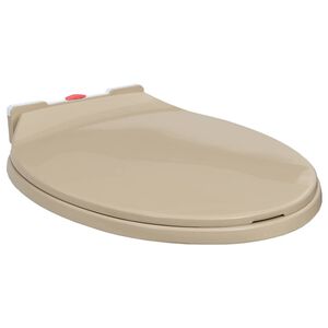 vidaXL Klozeto sėdynė su soft-close mechanizmu, smėlio spalvos, ovali