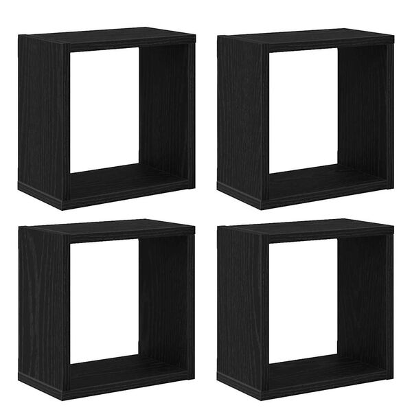 vidaXL Sieninės lentynos su lentyna Juodas ąžuolas Apdirbta mediena