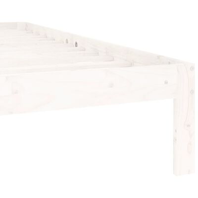 vidaXL Lovos rėmas, baltos spalvos, 140x200cm, pušies medienos masyvas