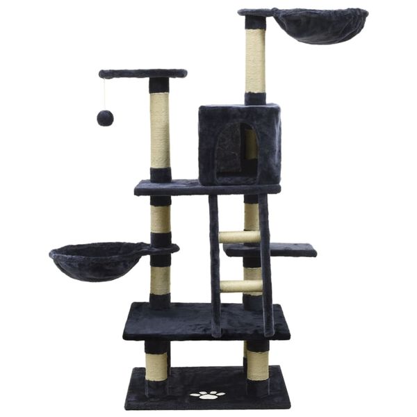 vidaXL Draskyklė katėms su stovais iš sizalio, mėlyna, 122cm