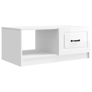 vidaXL Kavos staliukas Itin blizgi balta 90 x 50 x 37 cm