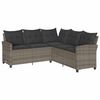 vidaXL L formos sofa su pagalvėlėmis, pilka, poliratanas