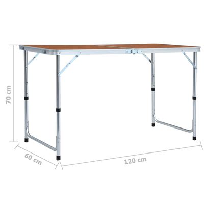 vidaXL Sulankstomas stovyklavimo stalas, 120x60cm, aliuminis