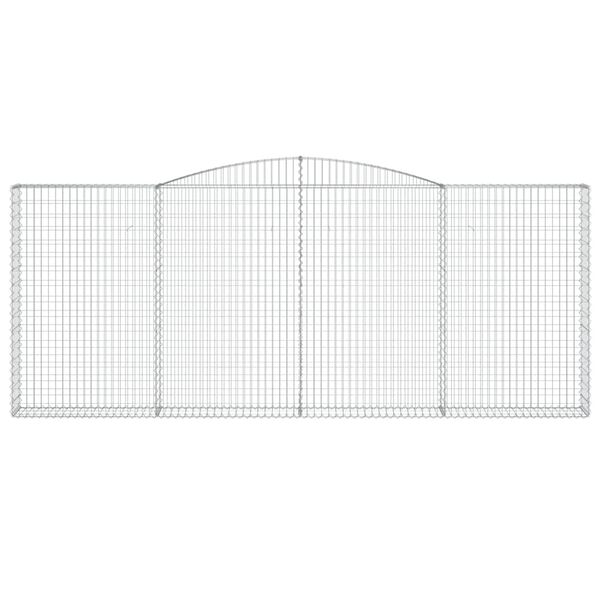 vidaXL Išlenkti gabiono krepšiai, 7vnt., 400x30x160/180cm, geležis