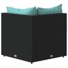 vidaXL Kampinės sofos su pagalvėlėmis, 2vnt., juodos, poliratanas