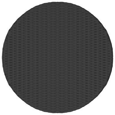 vidaXL Arbatos staliukas, juodos spalvos, 68x68x30cm, poliratanas