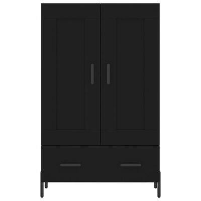vidaXL Komoda, juodos spalvos, 69,5x31x115cm, apdirbta mediena