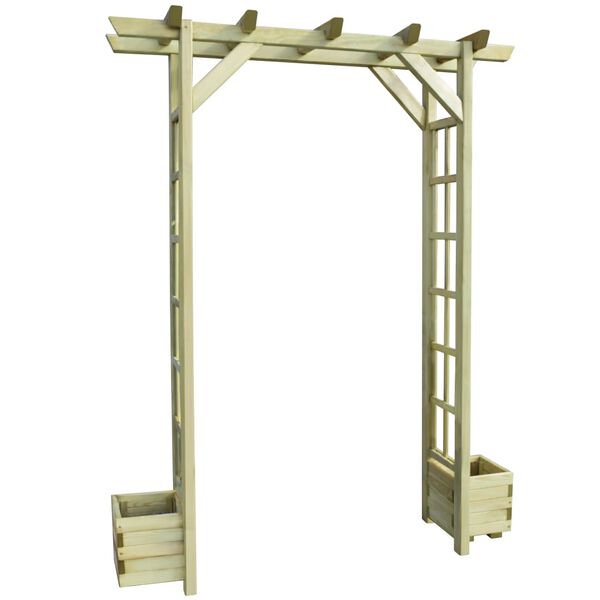 vidaXL Sodo pergolė su vazonais, 150x50x200cm, impreg. pu&scaron;ies mediena