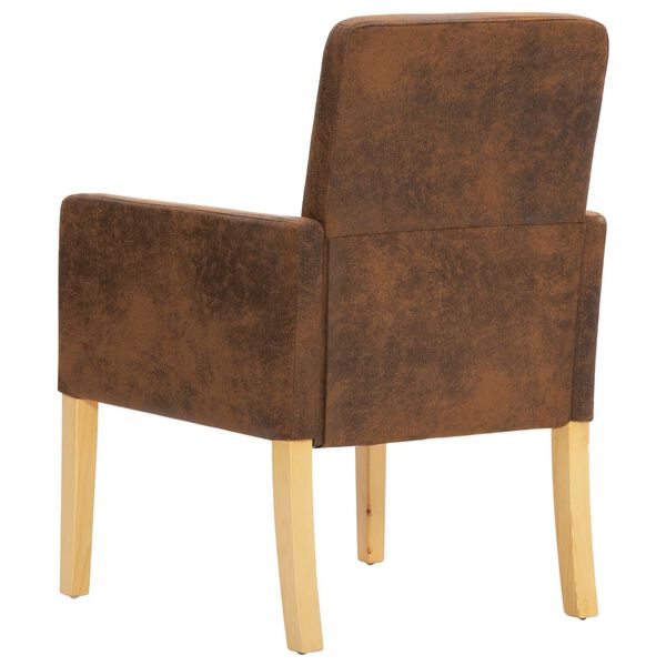 vidaXL Valgomojo kėdės, 2vnt., rudos spalvos, dirbtinė versta oda