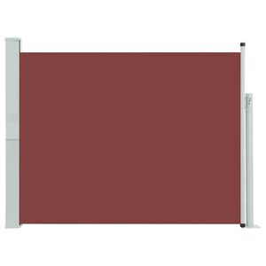 vidaXL I&scaron;traukiama &scaron;oninė kiemo pertvara, rudos spalvos, 140x500cm