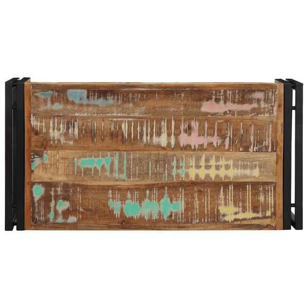 vidaXL daugiaspalvis kavos staliukas perdirbta medžio masyva