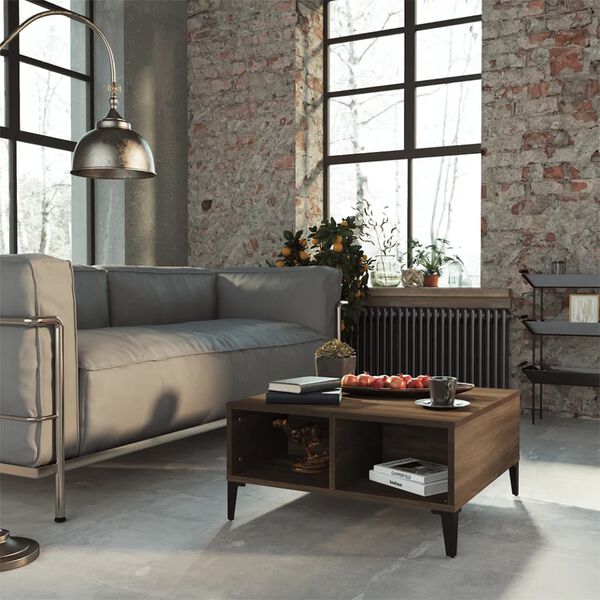 vidaXL Kavos staliukas, rudos ąžuolo spalvos, 60x60x30cm, MDP