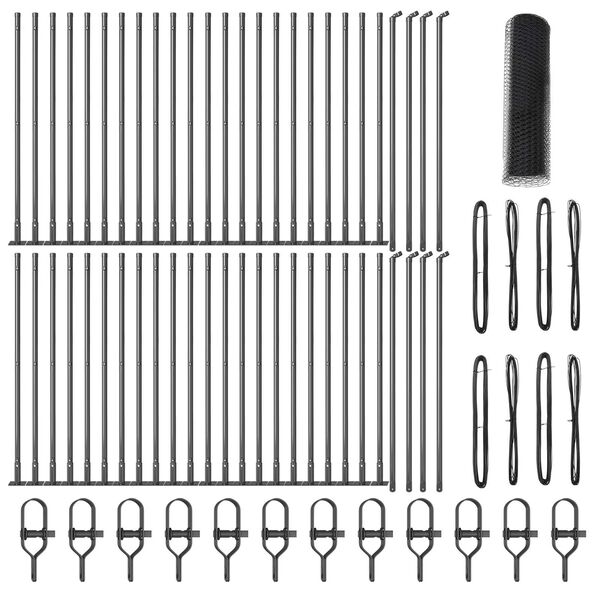 vidaXL Tvorelės stulpas Pilka 100 x 0,8 m (25 mm tinklas)