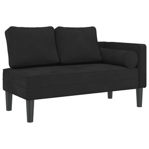 vidaXL Poilsio sofa su pagalvėlėmis, juodos spalvos, aksomas