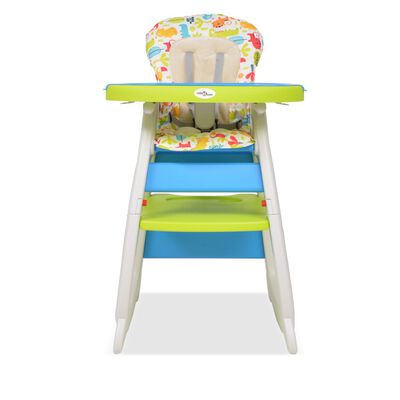 vidaXL Trys viename sulankstoma vaikiška kėdutė, mėlyna ir žalia