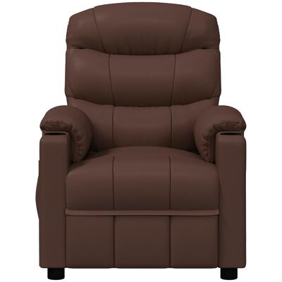 vidaXL Masažinis krėslas, rudos spalvos, dirbtinė oda