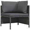 vidaXL Modulinė kampinė sofa su pagalvėlėmis, pilka, poliratanas