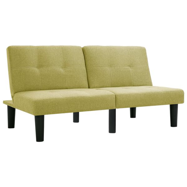 vidaXL Dvivietė sofa, žalios spalvos, audinys