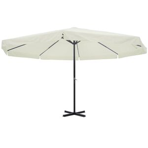 vidaXL Skėtis nuo saulės, baltos spalvos, 500cm, aliuminis