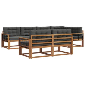 vidaXL Lauko sofos komplektas su pagalve 7 pcs Natūralus ir antracitas