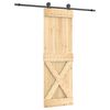 vidaXL Slankios durys Natūrali ir juoda 70 x 210 cm