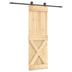 vidaXL Slankios durys Natūrali ir juoda 70 x 210 cm