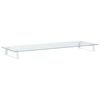 vidaXL Monitoriaus stovas, baltas, 100x35x8cm, stiklas ir metalas