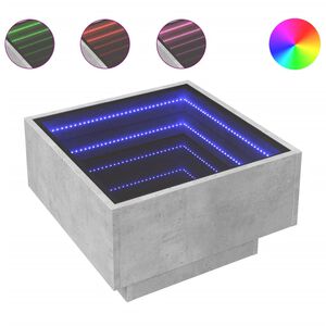 vidaXL Kavos staliukas su LED, betono, 50x50x30cm, apdirbta mediena