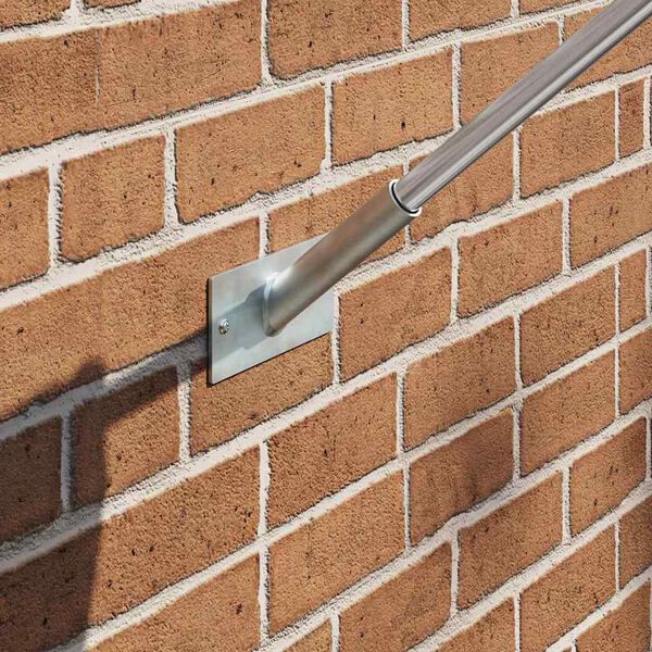 vidaXL Vėliavos Stiebo Laikiklis Sidabro 10.5 x 7.5 x 0.2 cm Plienas