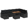 vidaXL Sodo Sofų Rinkinys 9 vnt. Juoda poliratanas