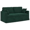 vidaXL Sofa 2 pcs Tamsiai žalia 158 x 78 x 80 cm Aksomas