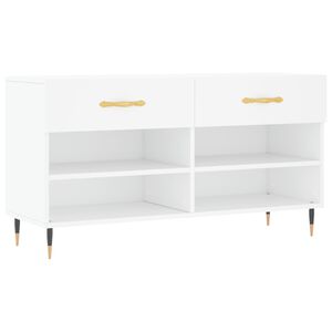 vidaXL Batų suoliukas, baltos spalvos, 102x35x55cm, apdirbta mediena
