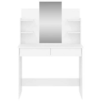 vidaXL Kosmetinis staliukas su veidrodžiu, baltas, 96x39x142cm