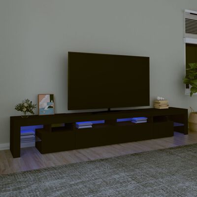 vidaXL Televizoriaus spintelė su LED apšvietimu, juoda, 260x36,5x40cm