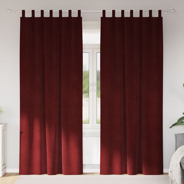 vidaXL Užtemdymo užuolaidos 2 pcs Vyno raudona 140 x 260 cm Aksomas