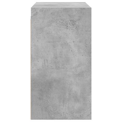 vidaXL Sieninė spintelė su stiklinėmis durelėmis, betono, 68x37x68,5cm