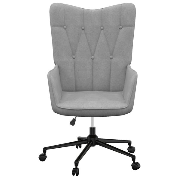 vidaXL Poilsio kėdė, &scaron;viesiai pilkos spalvos, audinys