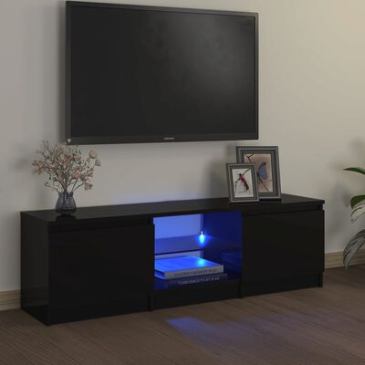 vidaXL TV spintelė su LED apšvietimu, juodos spalvos, 120x30x35,5cm