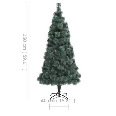 vidaXL Dirbtinė apšviesta Kalėdų eglutė, žalia, 150cm, PVC ir PE