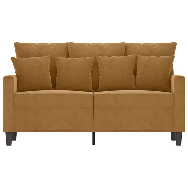 vidaXL Dvivietė sofa, rudos spalvos, 120cm, aksomas
