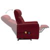 vidaXL Atsistojantis masažinis krėslas, raudonojo vyno, dirbtinė oda
