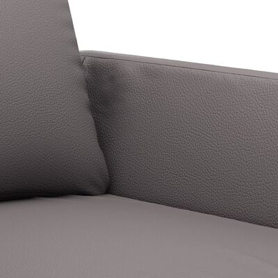 vidaXL Sofos komplektas su pagalvėlėmis, 2 dalių, pilkas, dirbtinė oda