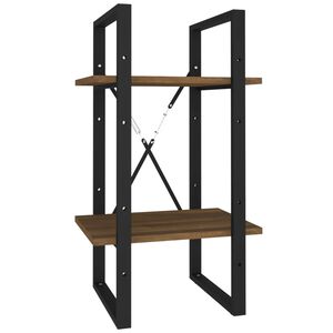 vidaXL Spintelė knygoms, 2 auk&scaron;tų, ruda ąžuolo, 40x30x70cm, mediena