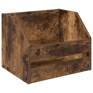 vidaXL Vinilo albumų dėžė Dūminio ąžuolo 38 x 30 x 29 cm