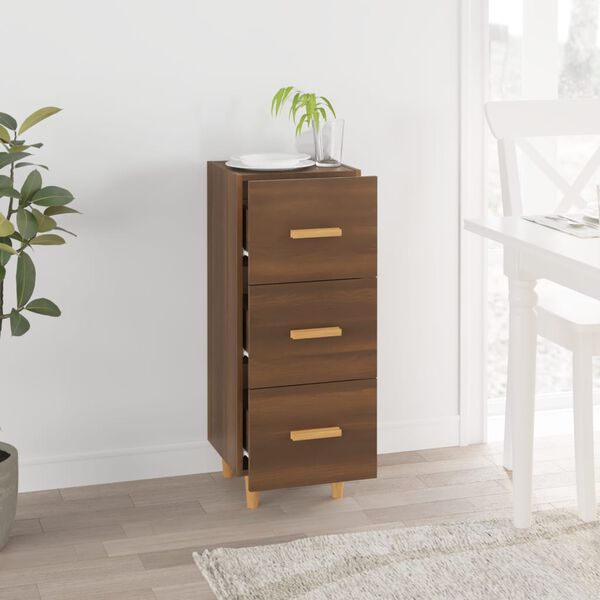 vidaXL Šoninė spintelė, ruda ąžuolo, 34,5x34x90cm, apdirbta mediena