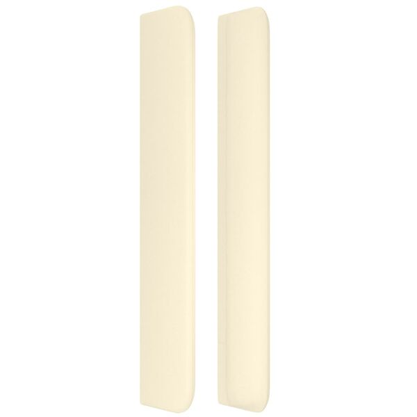 vidaXL Galvūgalis su auselėmis, kremines,93x16x118/128cm,dirbtinė oda