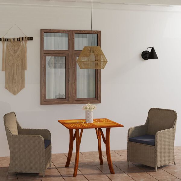 vidaXL Sodo valgomojo baldų komplektas, 3 dalių, rudos spalvos