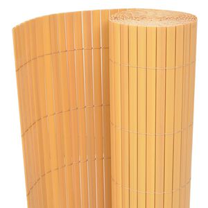 vidaXL Dvipusė sodo tvora, geltona, 90x300cm, PVC