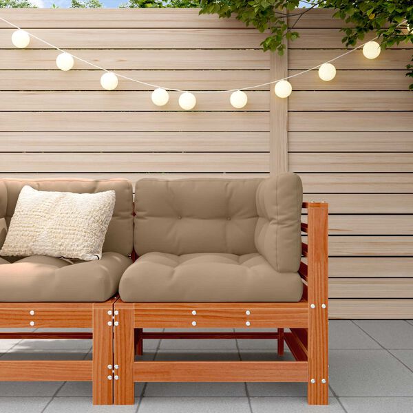 vidaXL Sodo kampinis sofų Tvirtas pu&scaron;ies medis Va&scaron;ko Ruda